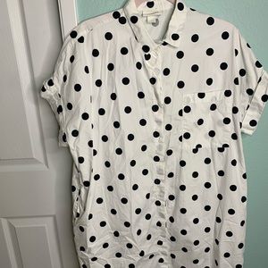 polkadot shirt dress